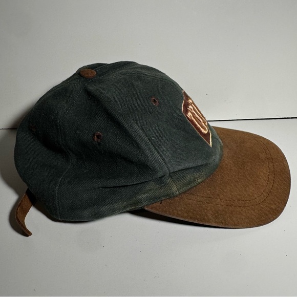 VINTAGE Wilson Forest Green and Chestnut Brown Embroidered Logo One Size Cap - Picture 3 of 6